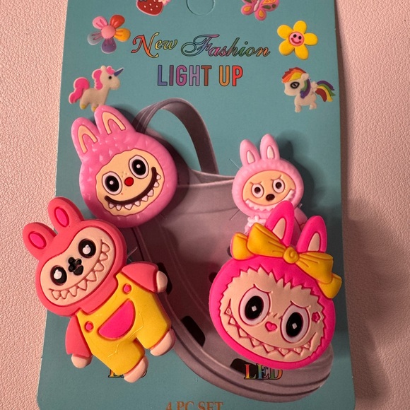 Other - Labubu Light Up Croc Charms - Pink